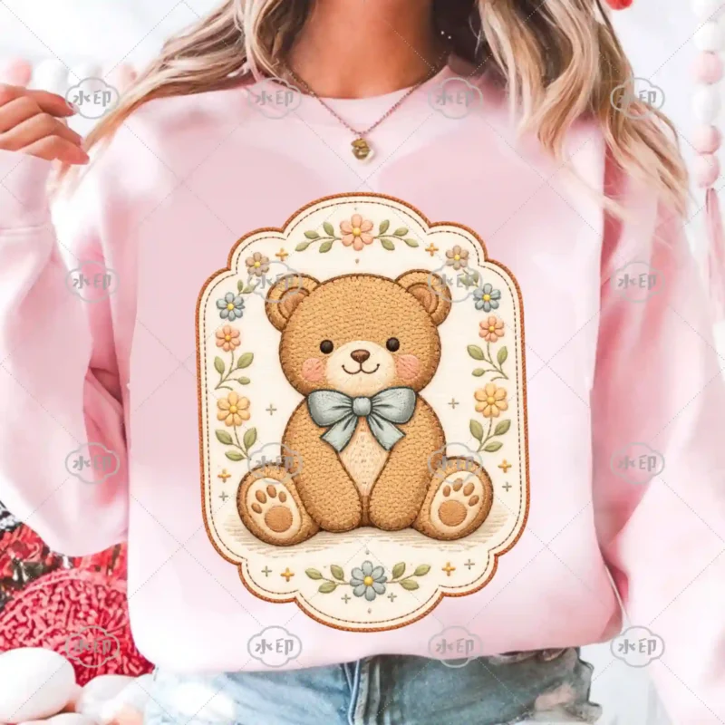 cute cottagecore teddy bear png 1