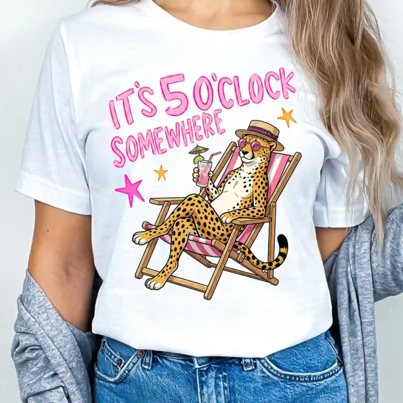 It’s 5 O’Clock Somewhere Leopard PNG