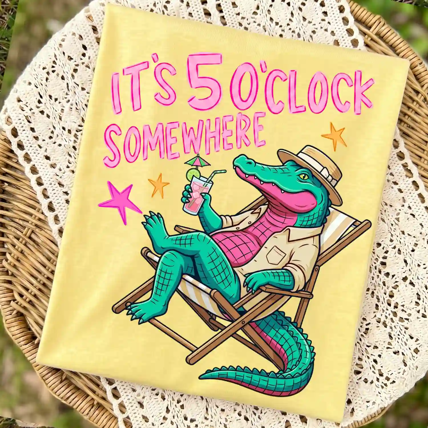 It’s 5 O’Clock Somewhere Gator PNG