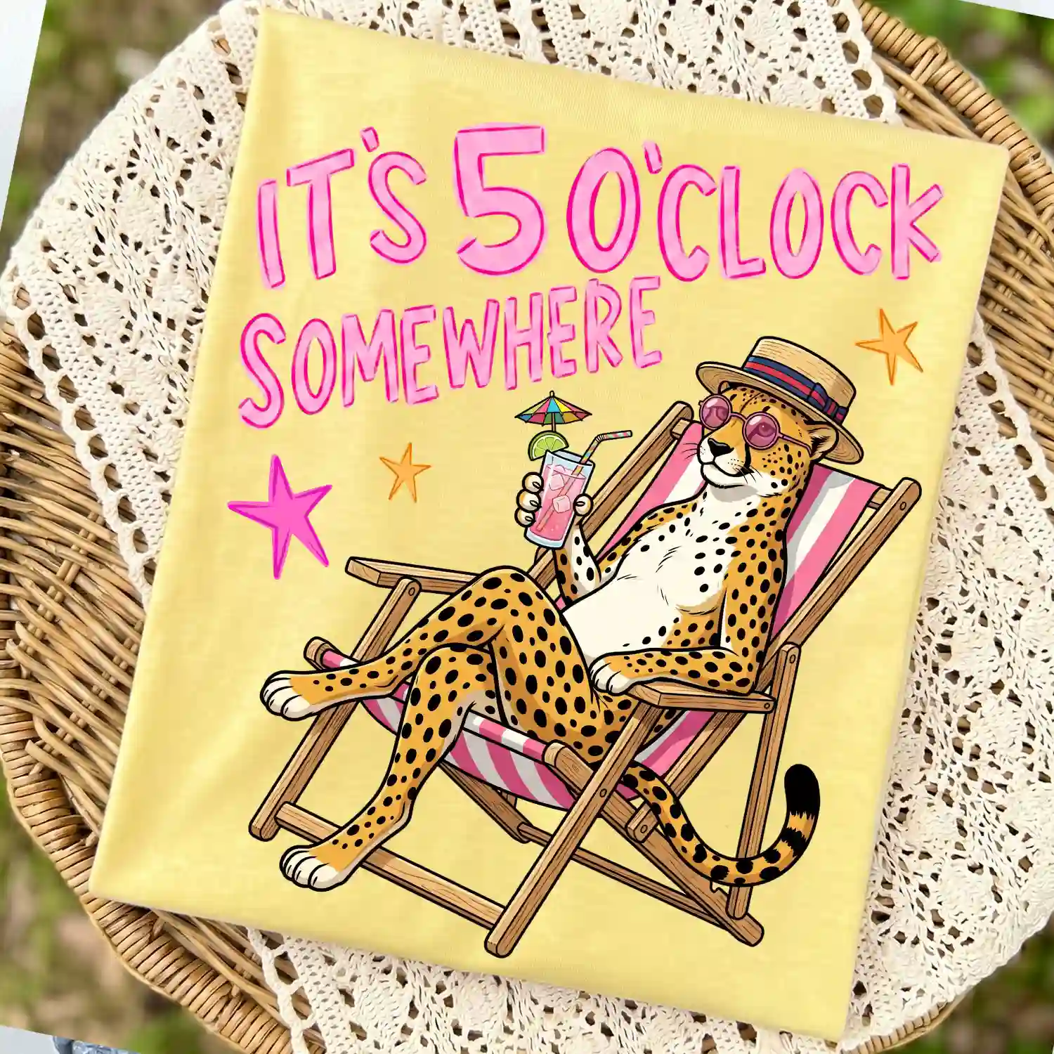 It’s 5 O’Clock Somewhere Leopard PNG - Image 3