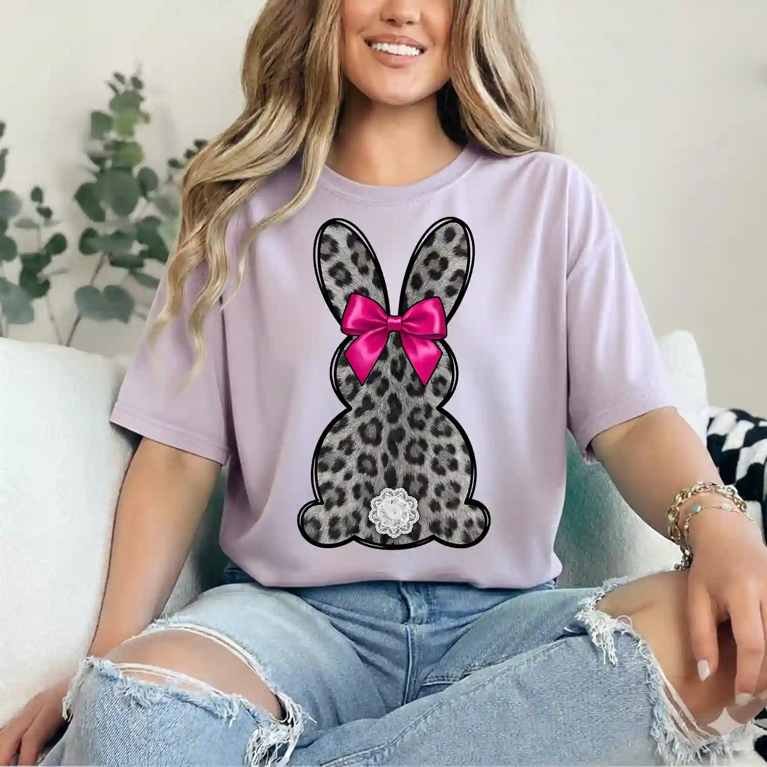 Pink Bow Bunny PNG - Image 3