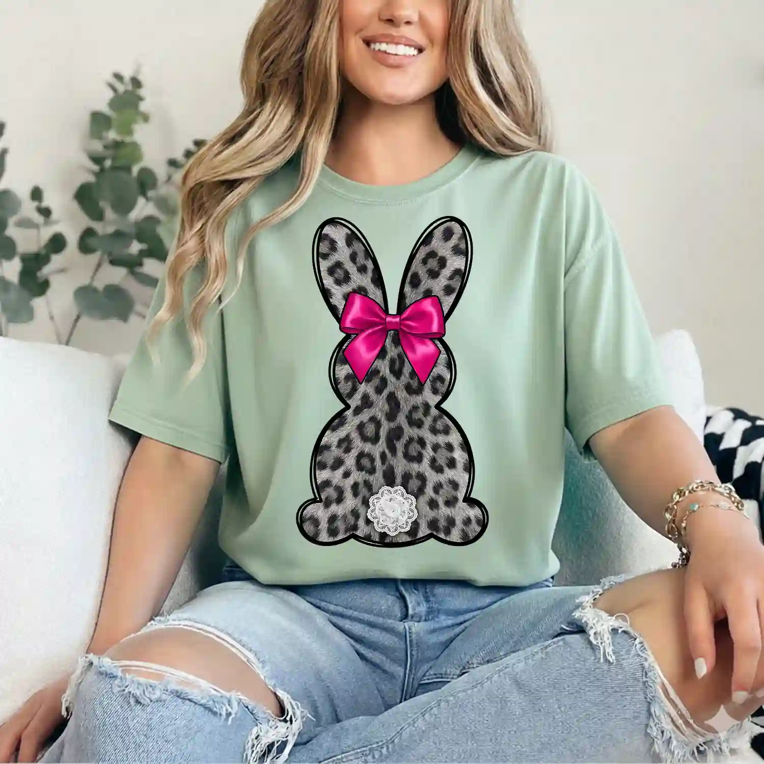 Pink Bow Bunny PNG - Image 4
