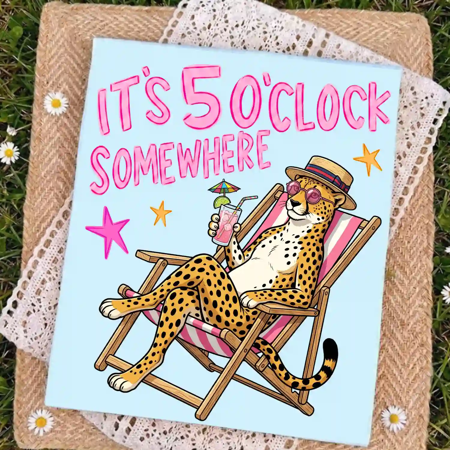 It’s 5 O’Clock Somewhere Leopard PNG - Image 4